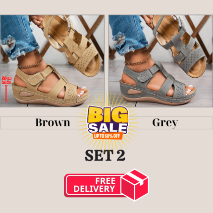 🔥Best Seller-Last Day Sale 60% OFF🔥Trendy Wedge-Heeled Sandals with a Thick Sole - Hình ảnh 18