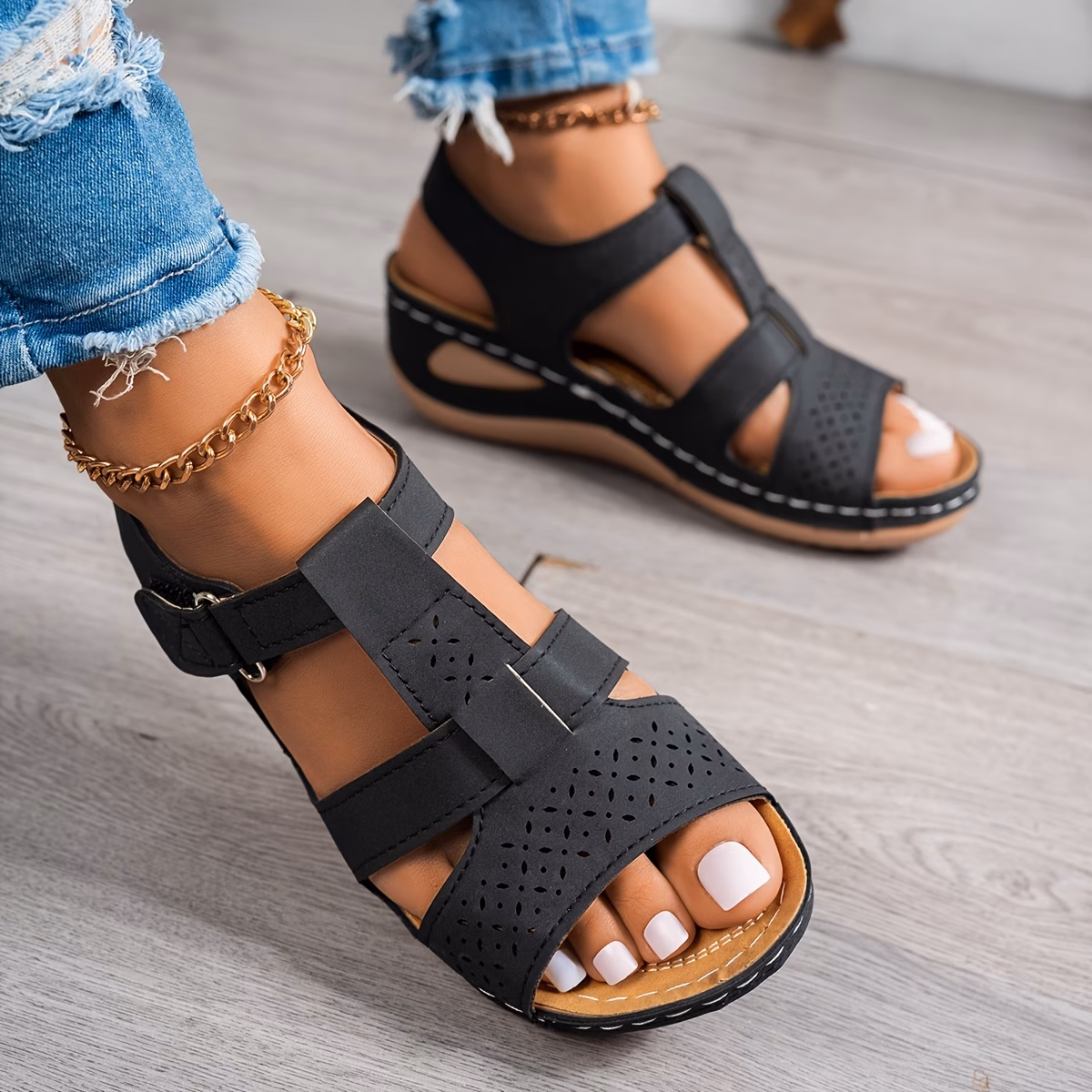 🔥Best Seller-Last Day Sale 60% OFF🔥Trendy Wedge-Heeled Sandals with a Thick Sole - Hình ảnh 14